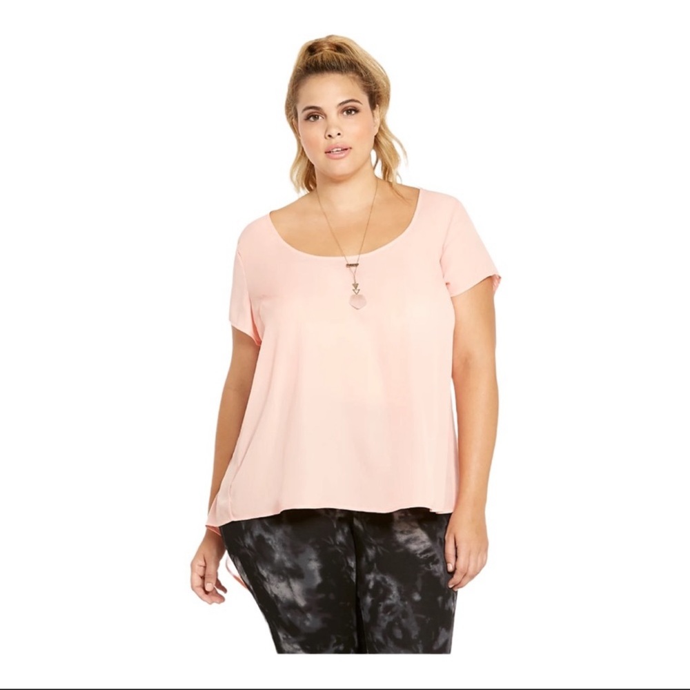 New Torrid Apricot Georgette Hi Lo Blouse